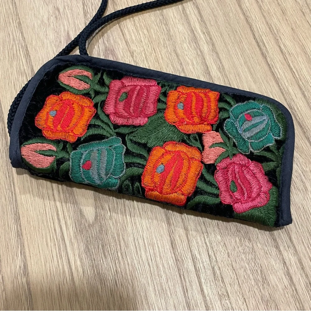 Mini Crossbody Velvet Embroidered Phone Card Holders